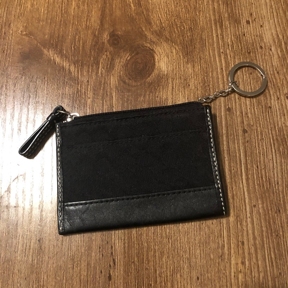 Coach credit card keeper black authentic